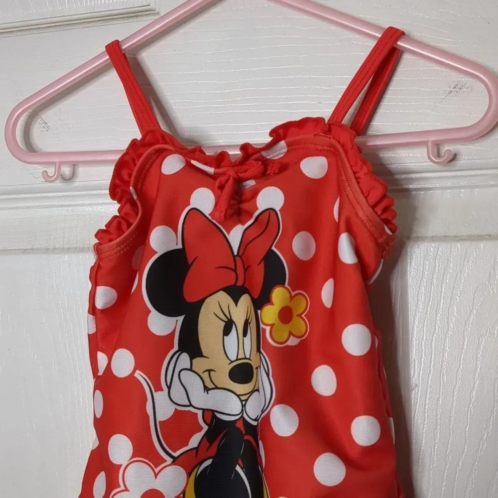 Disney Minnie Mouse Baby Girl Ruffle One Piece Swimsuit Size 18M